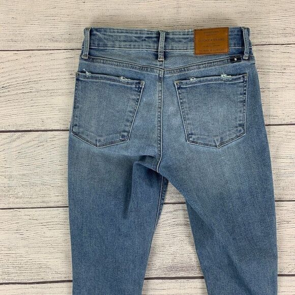Lucky Brand sz 2 26 Jeans Ava Legging Jegging Skinny Destroyed Inseam 28" - Picture 6 of 11